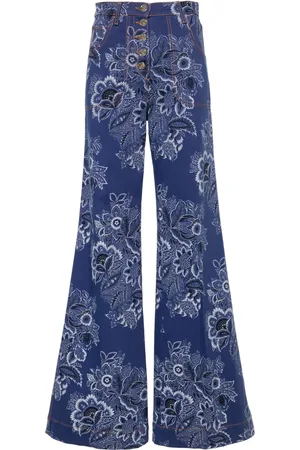 Etro Jeans acampanados con estampado de cachemira