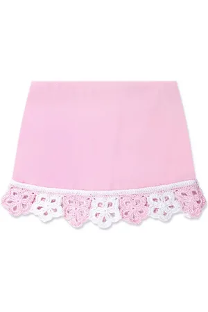 Nessi Byrd Falda corta de crochet con aplique floral