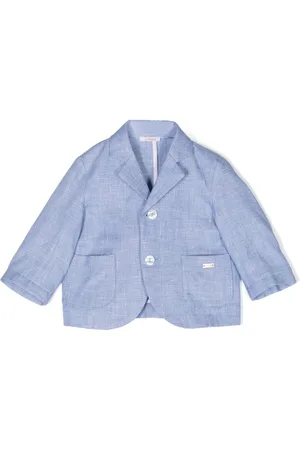 Le Bebé Enfant Blazer de tejido chambray con botones