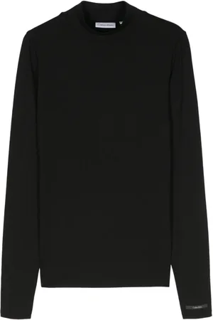 Calvin Klein Top de canalé con cuello alto