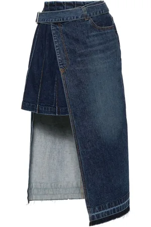 SACAI Falda midi de mezclilla