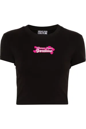 VERSACE Playera corta con aplique del logo