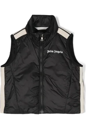 Palm Angels Chaleco capitonado con logo estampado