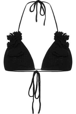 Self-Portrait Top de bikini tejido de crochet