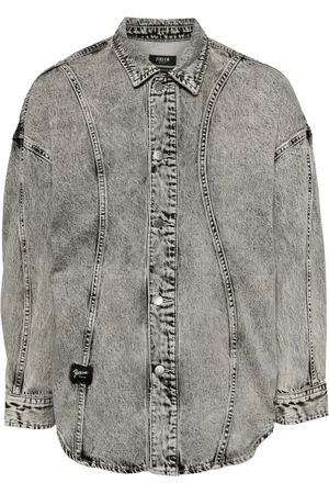 FIVE CM Camisa de mezclilla con efecto lavado
