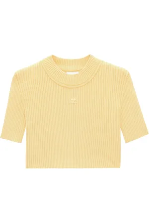 Courrèges Top corto tejido de canalé