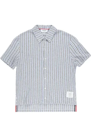 Thom Browne Camisa de tejido de rizo con motivo de rayas