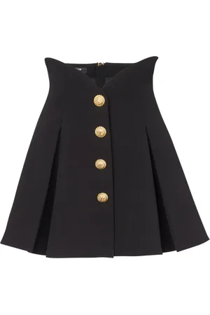 Balmain Falda corta con pliegues