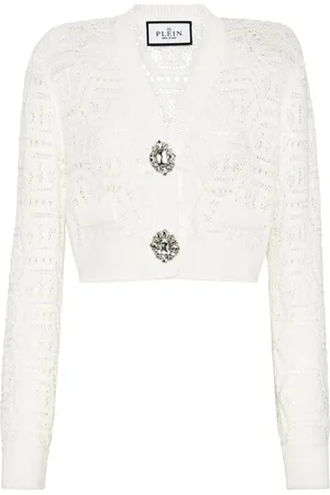 Philipp Plein Cárdigan tejido de crochet