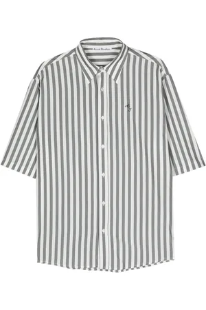 Acne Studios Camisa con rayas estampadas y logo bordado