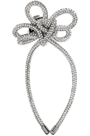 Acne Studios Arete de clip con detalles de cristal