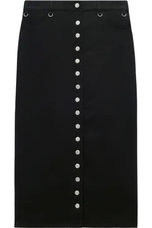 Courrèges Falda midi de mezclilla Multiflex