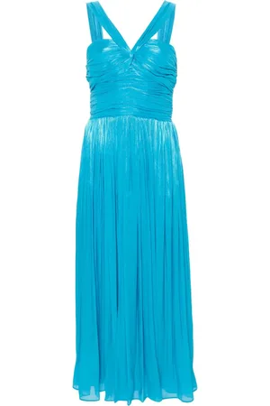 Costarellos Vestido plisado con cuello halter