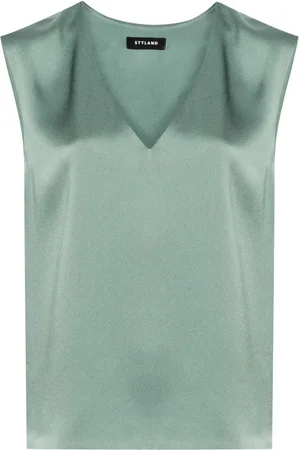 Styland Blusa satinada sin mangas