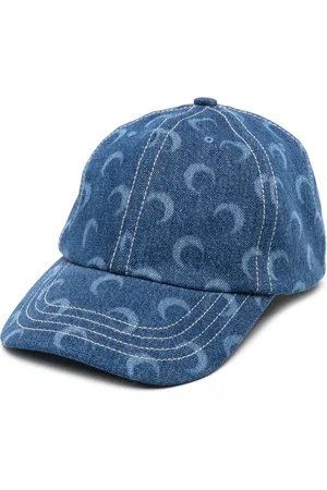 Marine Serre Gorra de mezclilla con motivo de luna creciente