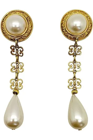 JENNIFER GIBSON JEWELLERY Vintage statement pearl bomb earrings 1980s