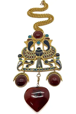 JENNIFER GIBSON JEWELLERY Vintage Adrian Mann London Egyptian Revival Necklace 1970s