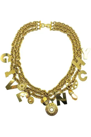 Givenchy Vintage Givenchy Standout Runway Spell Out Letter Charm Chain Collar 1980s