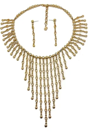 JENNIFER GIBSON JEWELLERY Vintage Christian Dior Crystal Cascade Necklace & Drop Earrings 1980s