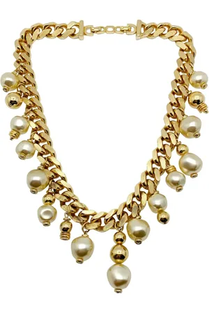 Dior Vintage Christian Dior Asymmetric Pearl Droplet Chain Necklace 1980s