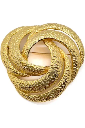 JENNIFER GIBSON JEWELLERY Vintage Christian Dior Grande Embellished Knot Brooch 1980s