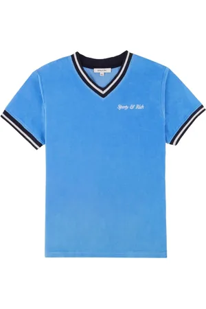 Sporty & Rich Playera con logo bordado y cuello en V