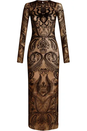 Etro Vestido de tul con motivo de cachemira