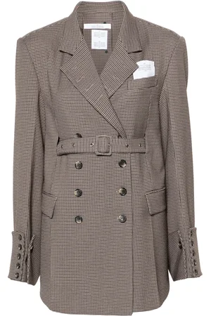 Rokh Blazer con doble botonadura y estampado pied de poule