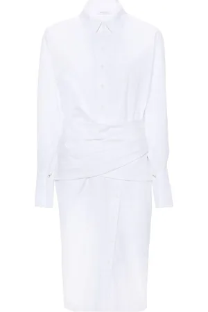 Patrizia Pepe Vestido camisero corto con diseño drapeado