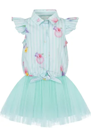 Lapin House Et de vestido y camisa con rosas estampadas