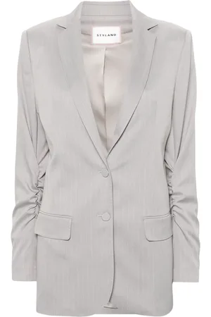 Styland Blazer con botones y rayas diplomáticas estampadas