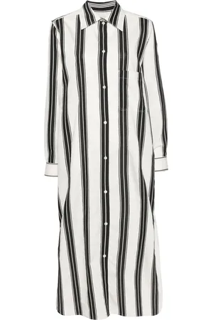 Totême Vestido camisero con rayas estampadas