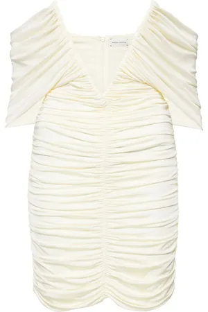 MAGDA BUTRYM Vestido corto fruncido con cuello en V