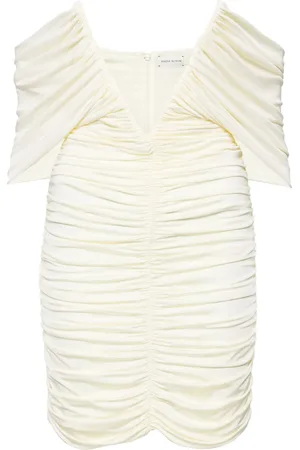 MAGDA BUTRYM Vestido corto fruncido con cuello en V