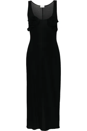 MAGDA BUTRYM Vestido midi con aplique floral