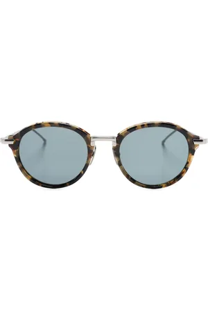 Thom Browne Lentes del sol con armazón redonda estilo carey