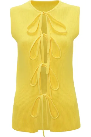 J.W.Anderson Top tejido de canalé con detalles de agujetas