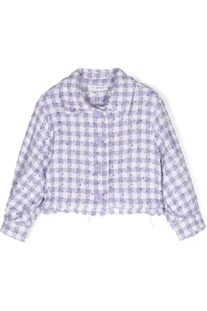 MONNALISA Chamarra de tweed con motivo de cuadros gingham