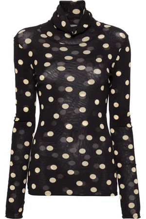 Stella McCartney Blusa con cuello vuelto y estampado de lunares