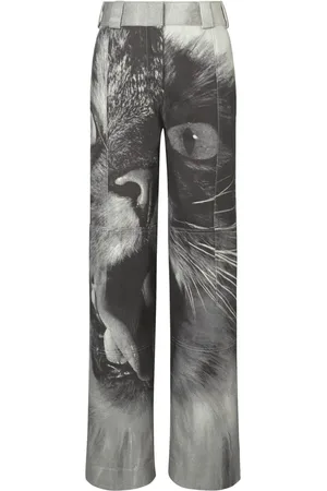 Tory Burch Pantalones cargo con gato estampado