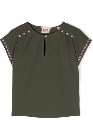 Scotch&Soda Blusa seersucker con detalle de borla