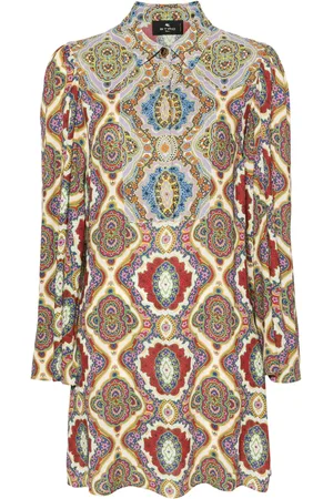 Etro Vestido camisero con estampado gráfico