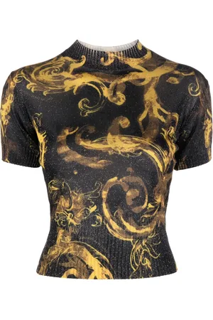 VERSACE Top tejido con estampado Barocco