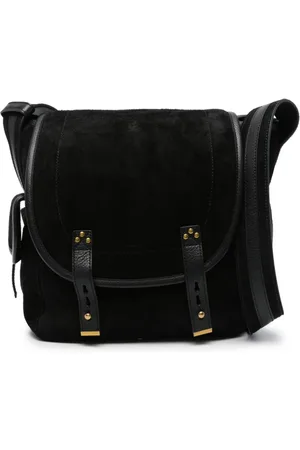 JÉRÔME DREYFUSS Bolsa de hombro de gamuza con logo en relieve