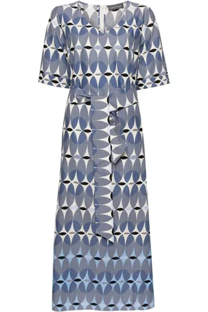 LORENA ANTONIAZZI Vestido midi con estampado geométrico