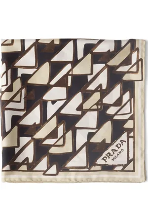 Prada Mascada de seda con estampado geométrico