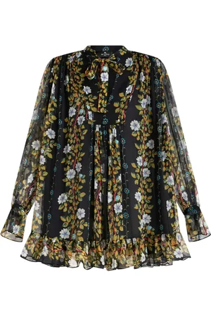Etro Vestido de seda con estampado floral