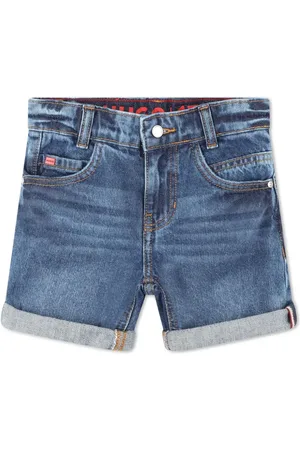 HUGO BOSS Shorts de mezclilla con ribete doblado