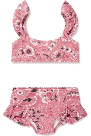 Etro Bikini con volantes y estampado floral