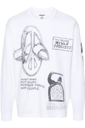 NEIGHBORHOOD Playera manga larga con dibujo a mano